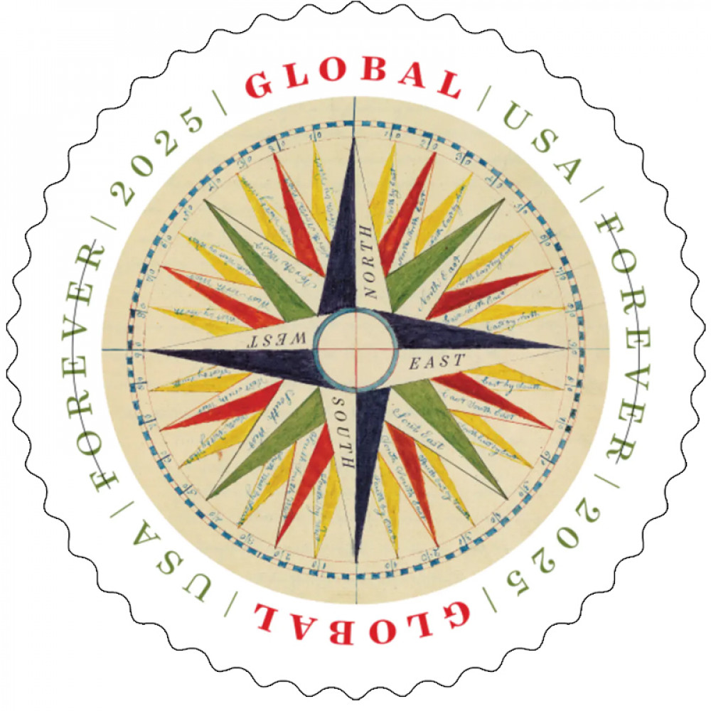 (2025) Global: 1794 Compass Rose Stamps, Sheet of 10