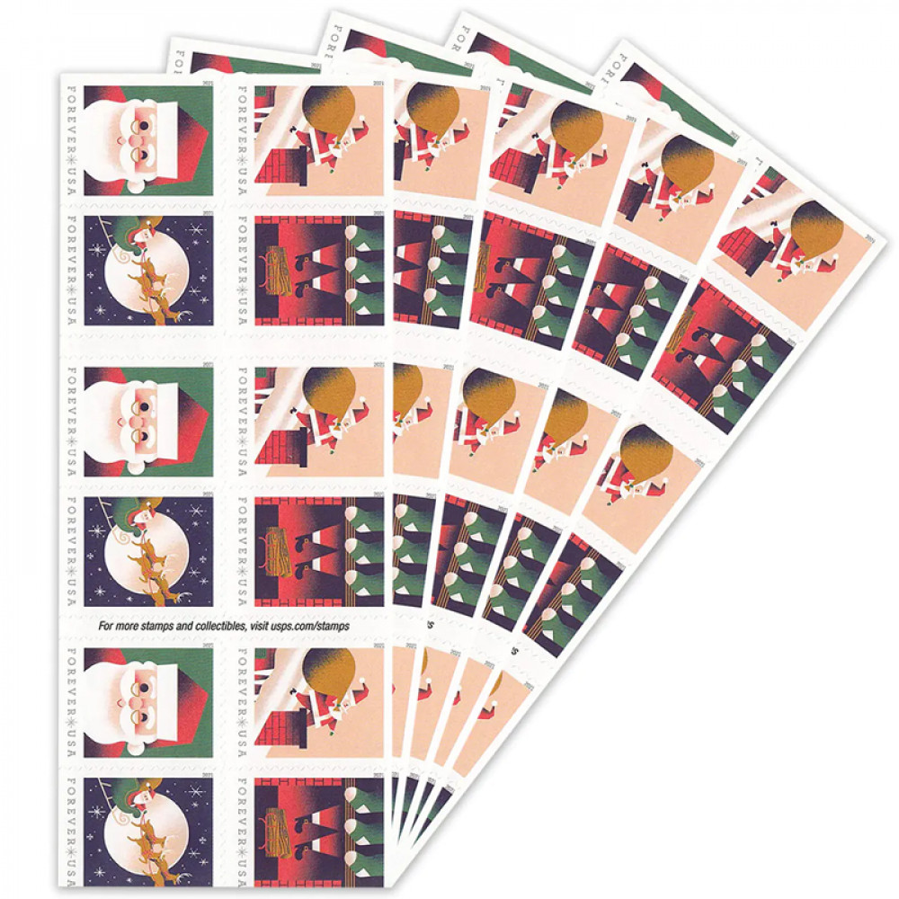 (2021) USPS A Visit from St Nick Forever First Class Postage Stamps