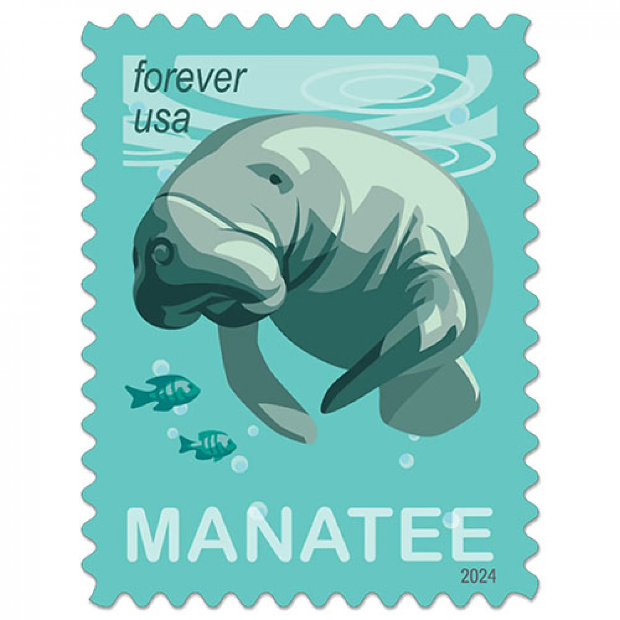 (2024) USPS Save Manatees Forever Stamps